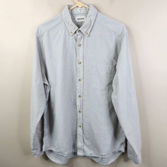 Taylor Stitch Long Sleeve Handmade Striped Single Pocket Button Down Shirt 44 - Picture 1 of 6